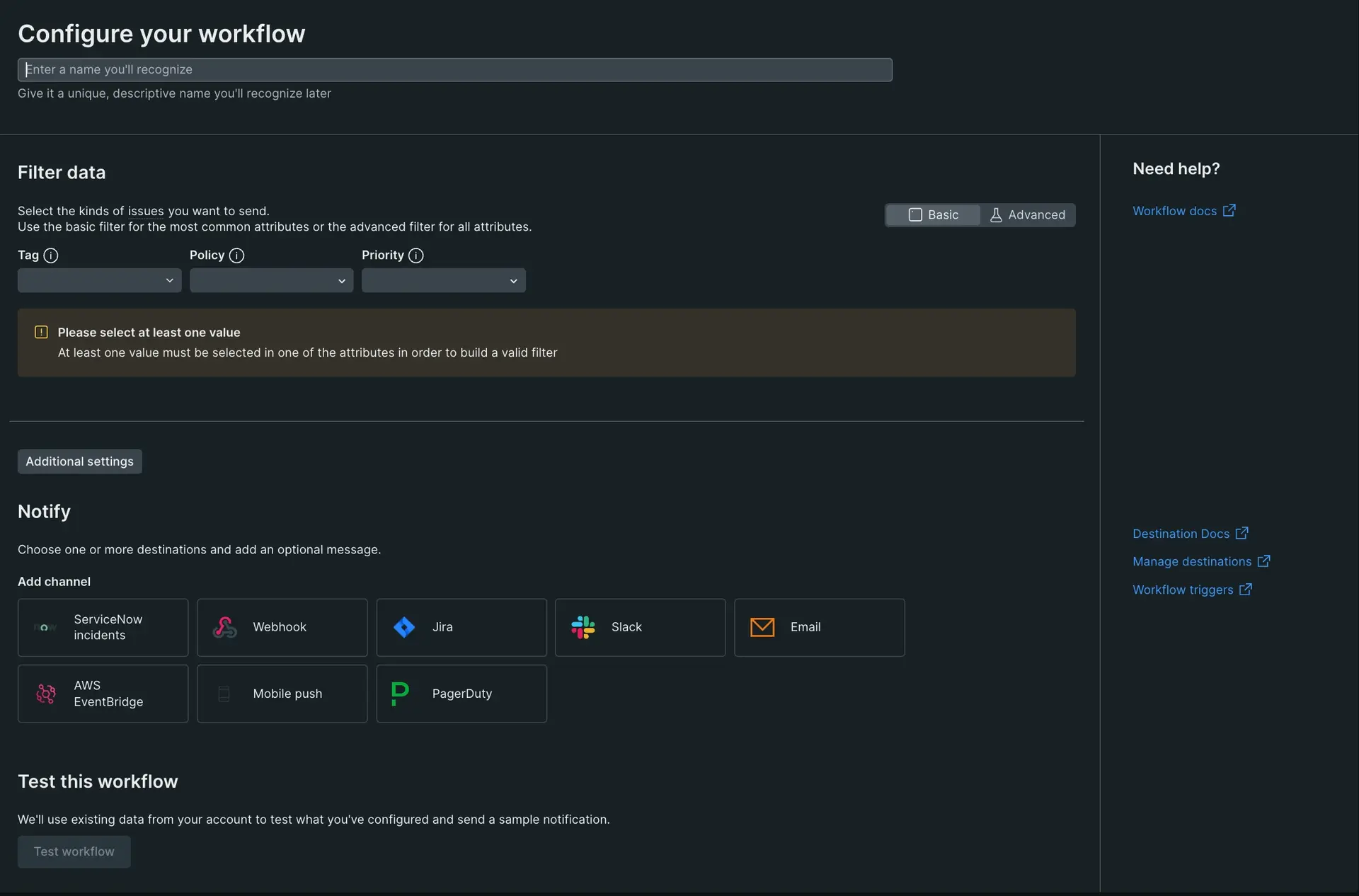 Configure your workflow