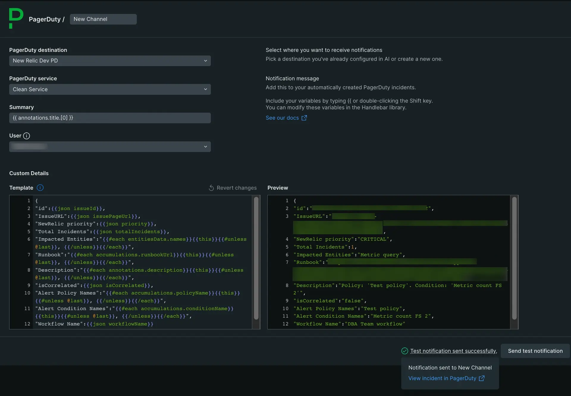 A screenshot of a PagerDuty service-level workflow configuration.