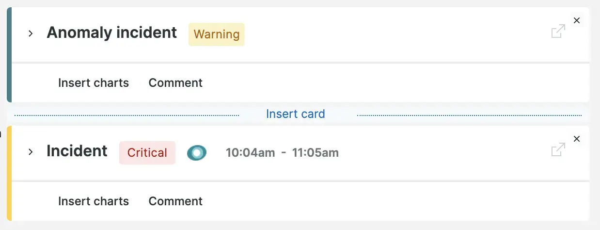 Screenshot of New Relic Postmortem Timeline Insert User Card