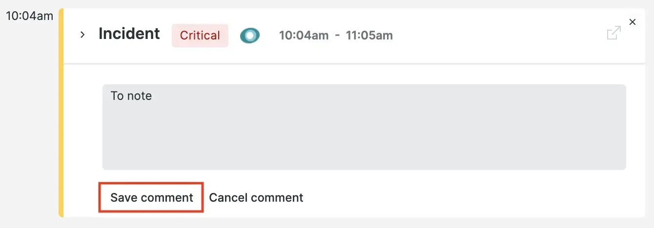 A screenshot of the postmortem comments field.