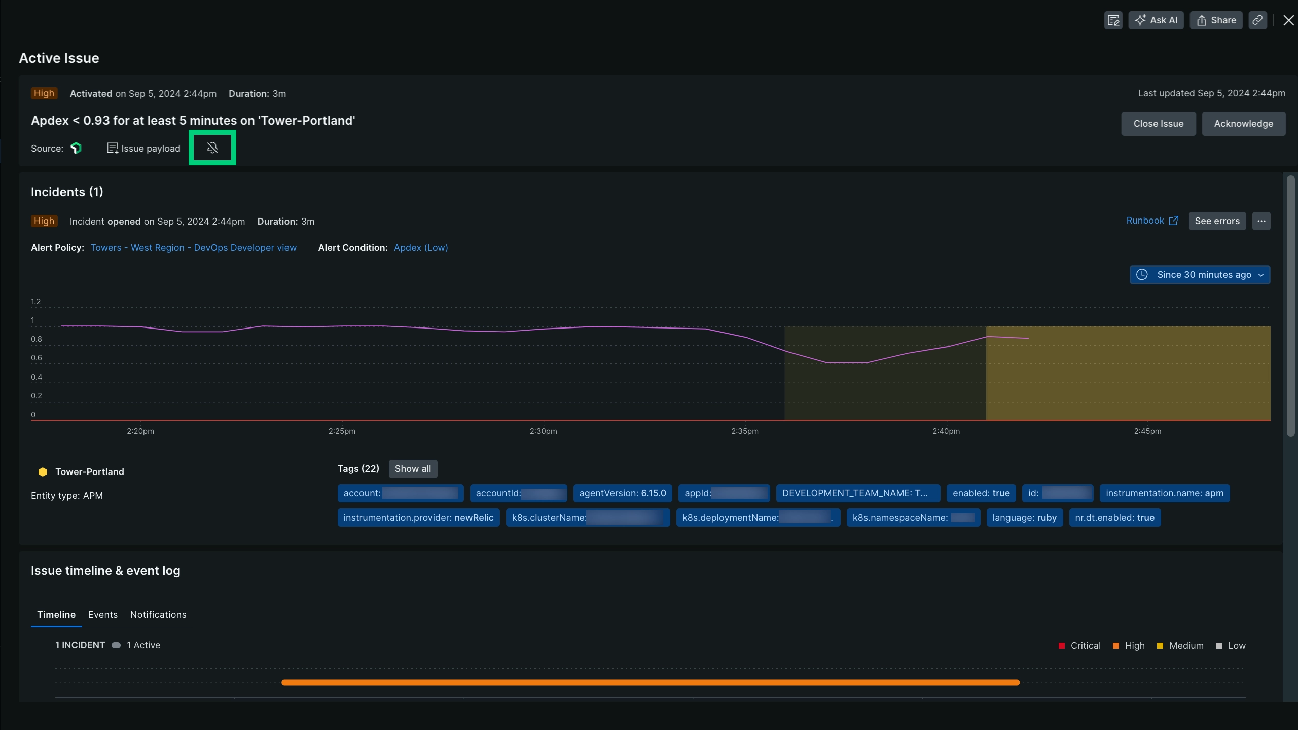 Alert incident lifecycle: Muting rule incidents