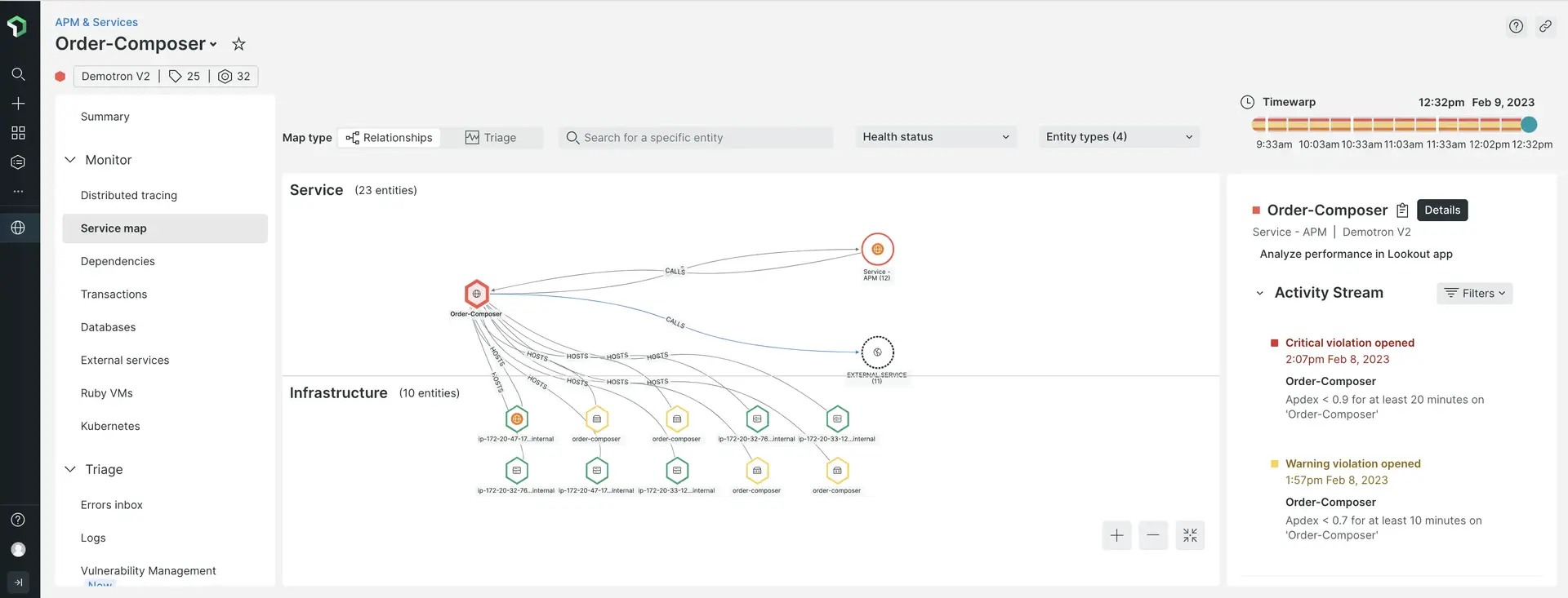 APM service map