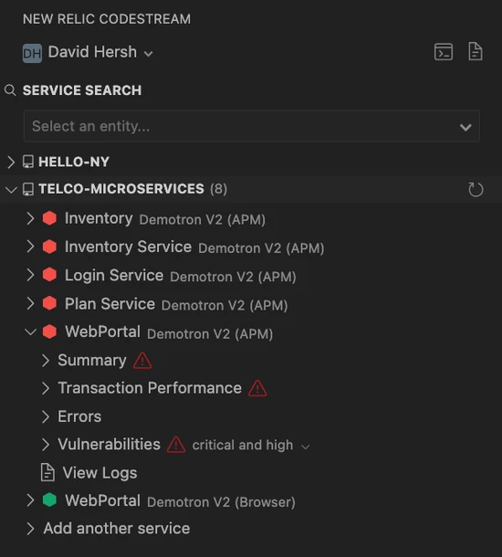 An image showing performance data in the IDE.