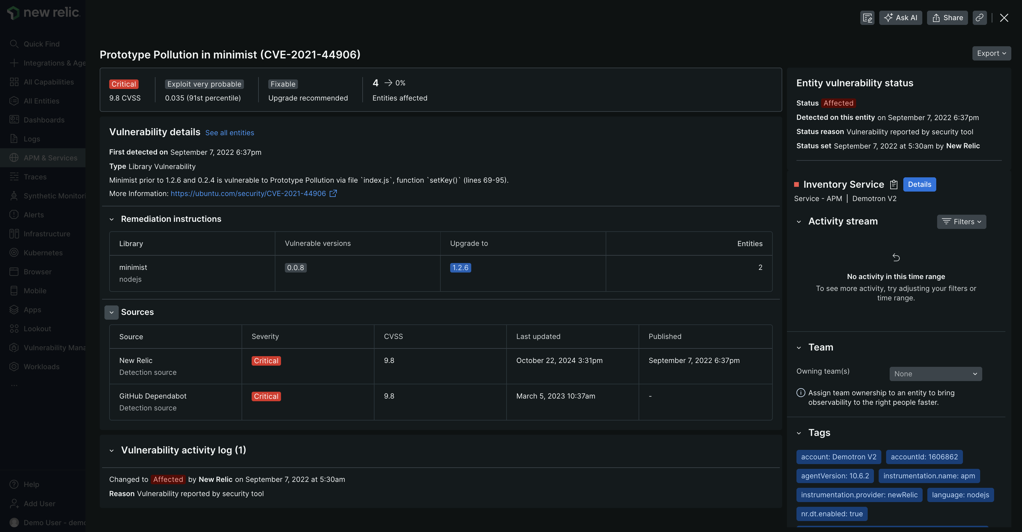 Details for a CVE