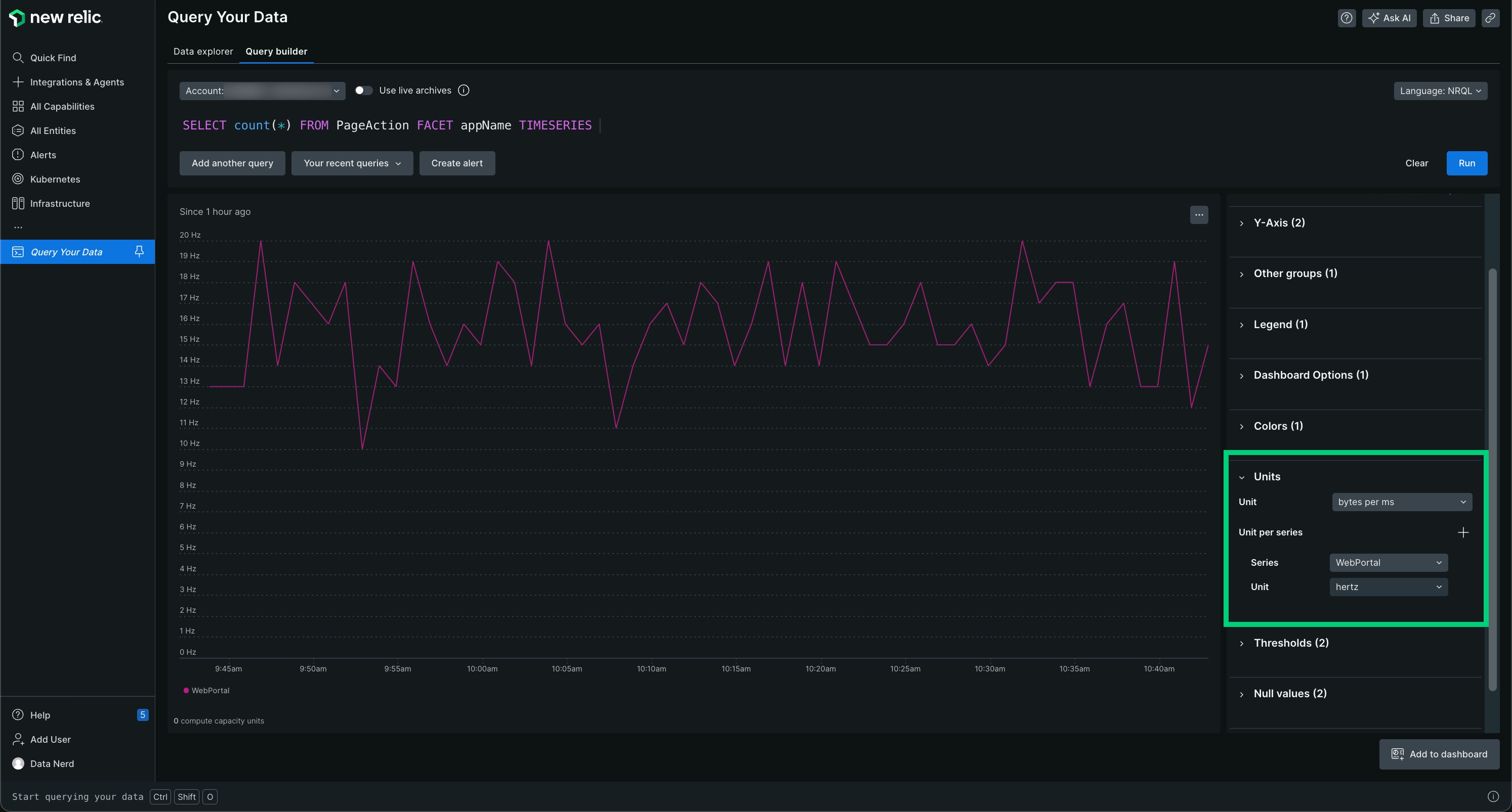 Customize your unit on your Y axis