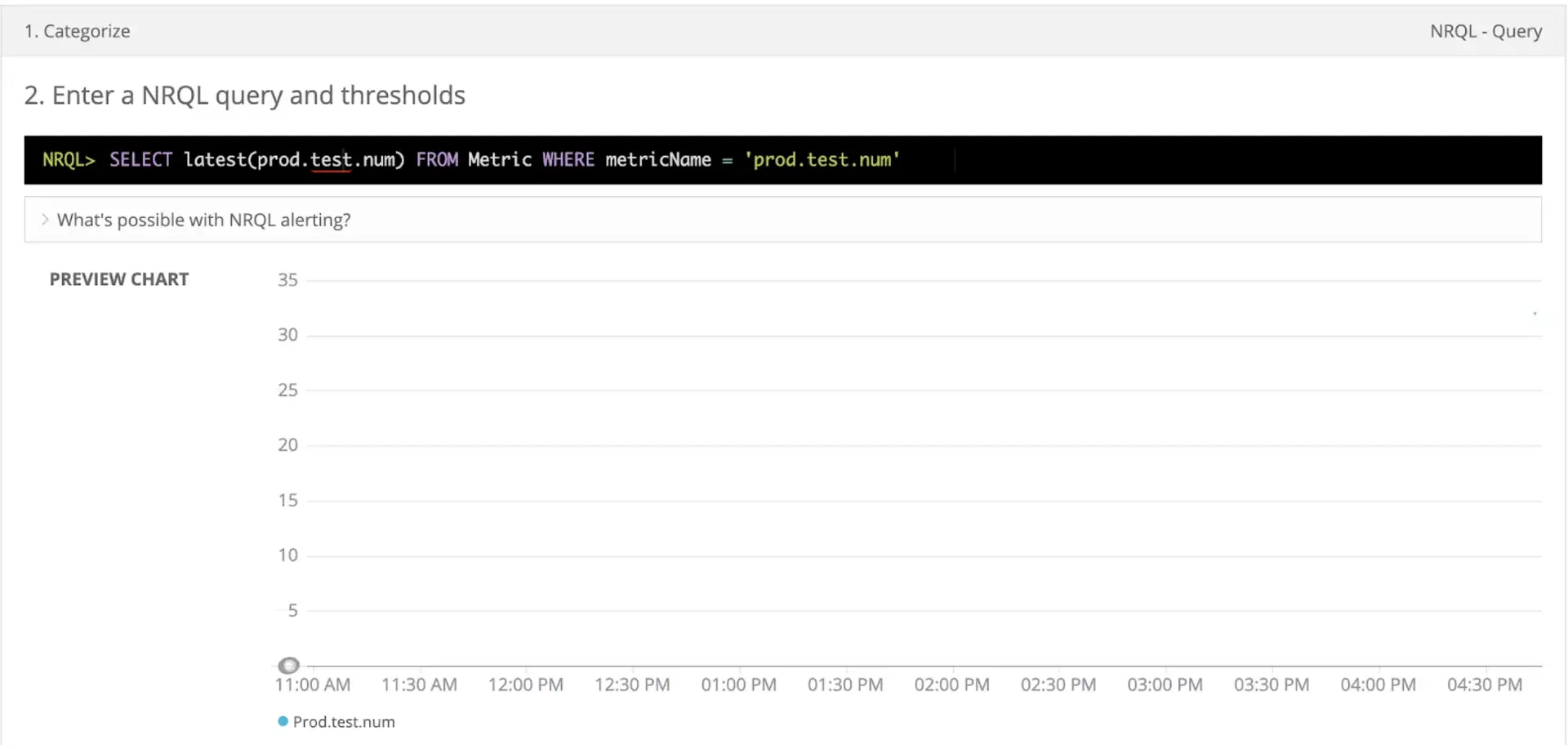 StatsD NRQL alert condition query