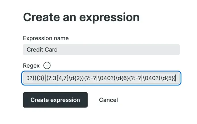 Create an obfuscation expression using the logs UI