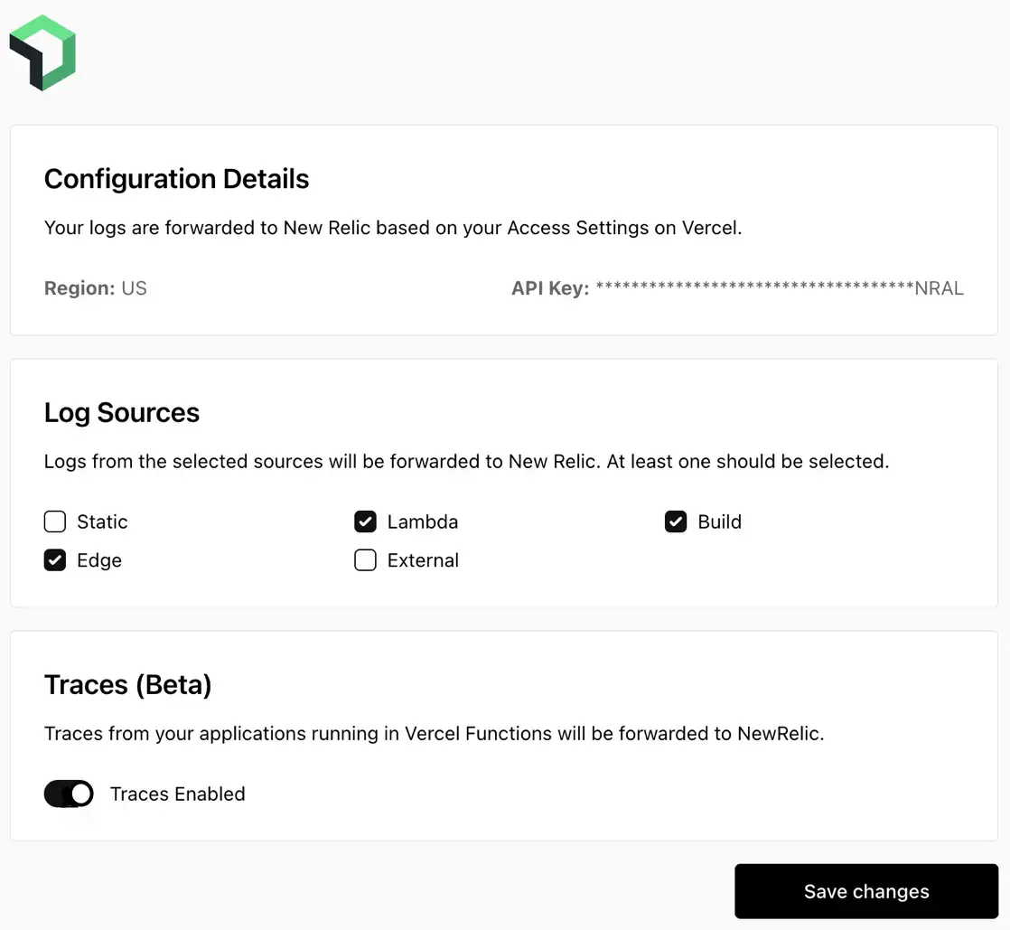 Get trace data from Vercel with OpenTelemetry