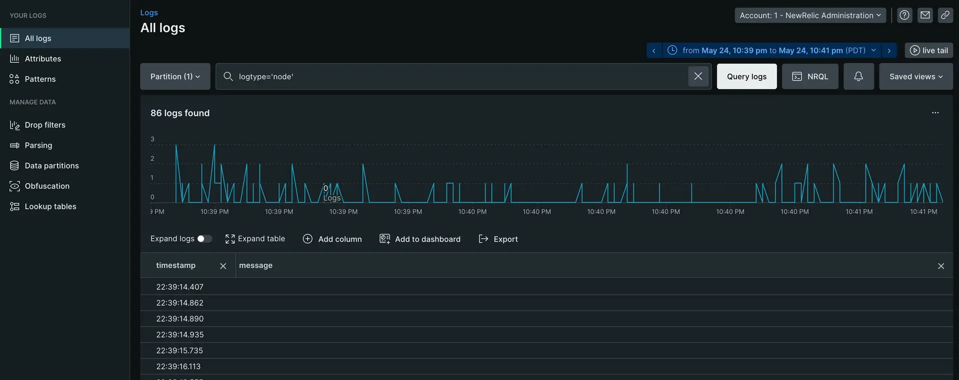 An image showing how to query for the logs you will drop