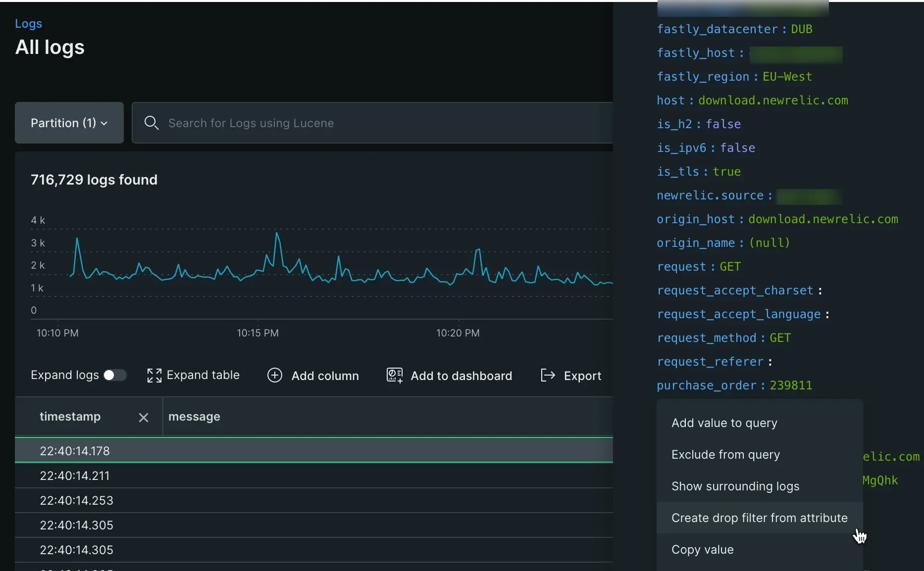 An image showing how to query for the attributes you will drop