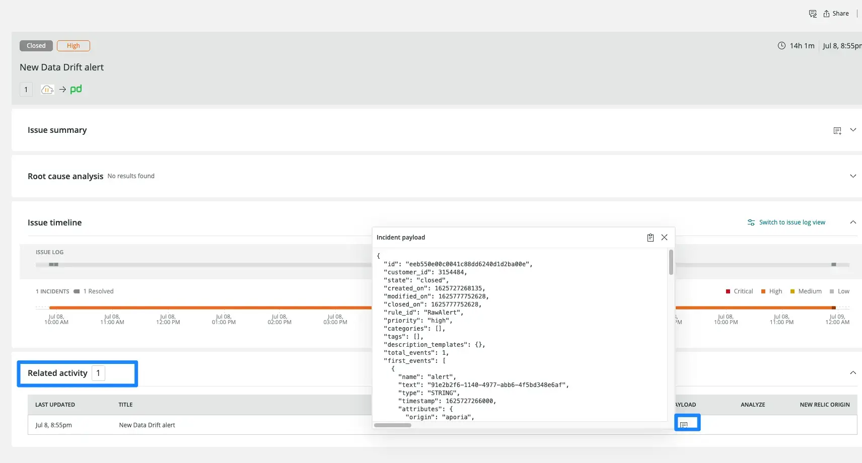 Correlate your incidents for Aporia.