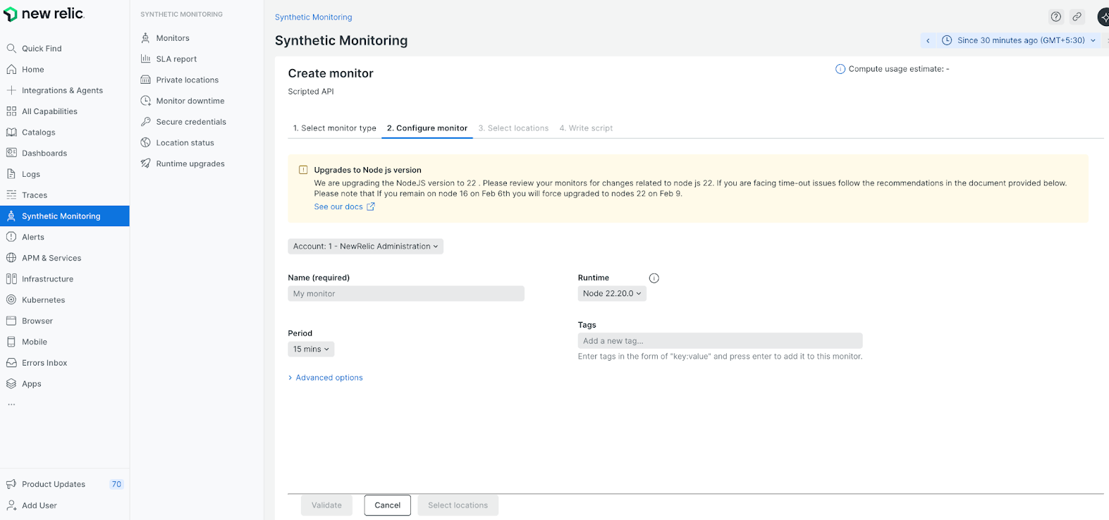 node runtime Image of the node runtime changes