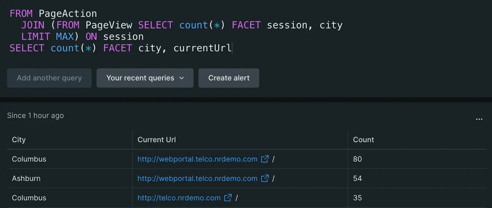 Datasets Joined by Session ID