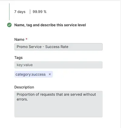 Create a service level tag