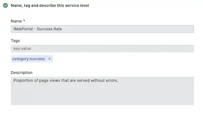 Create a service level tag