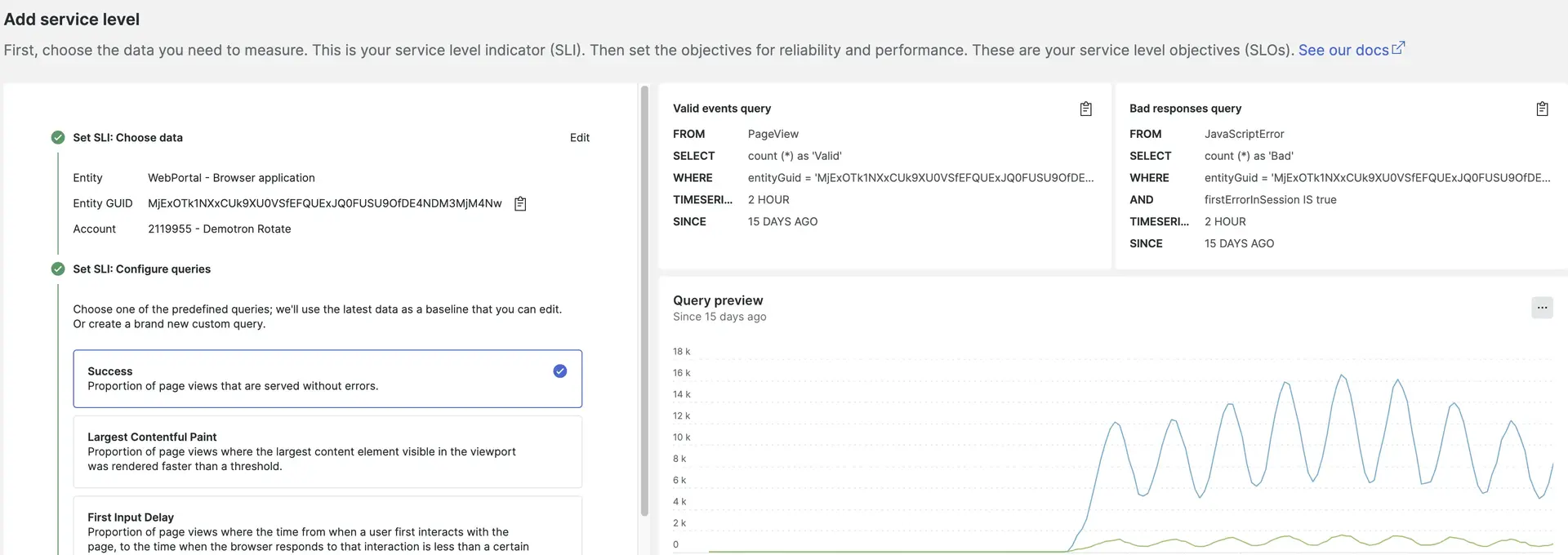 Set the service level type