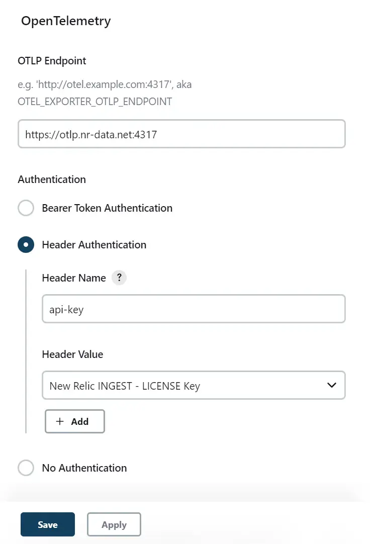 Screenshot showing Jenkins OpenTelemetry configuration