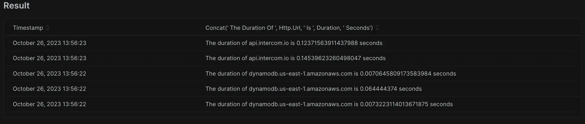 A screenshot showing the concatenation functionality