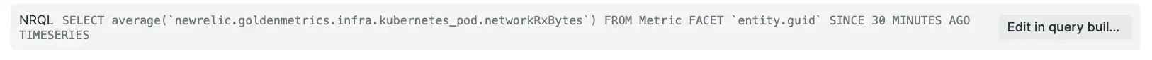 Querying area in the Metrics and events view