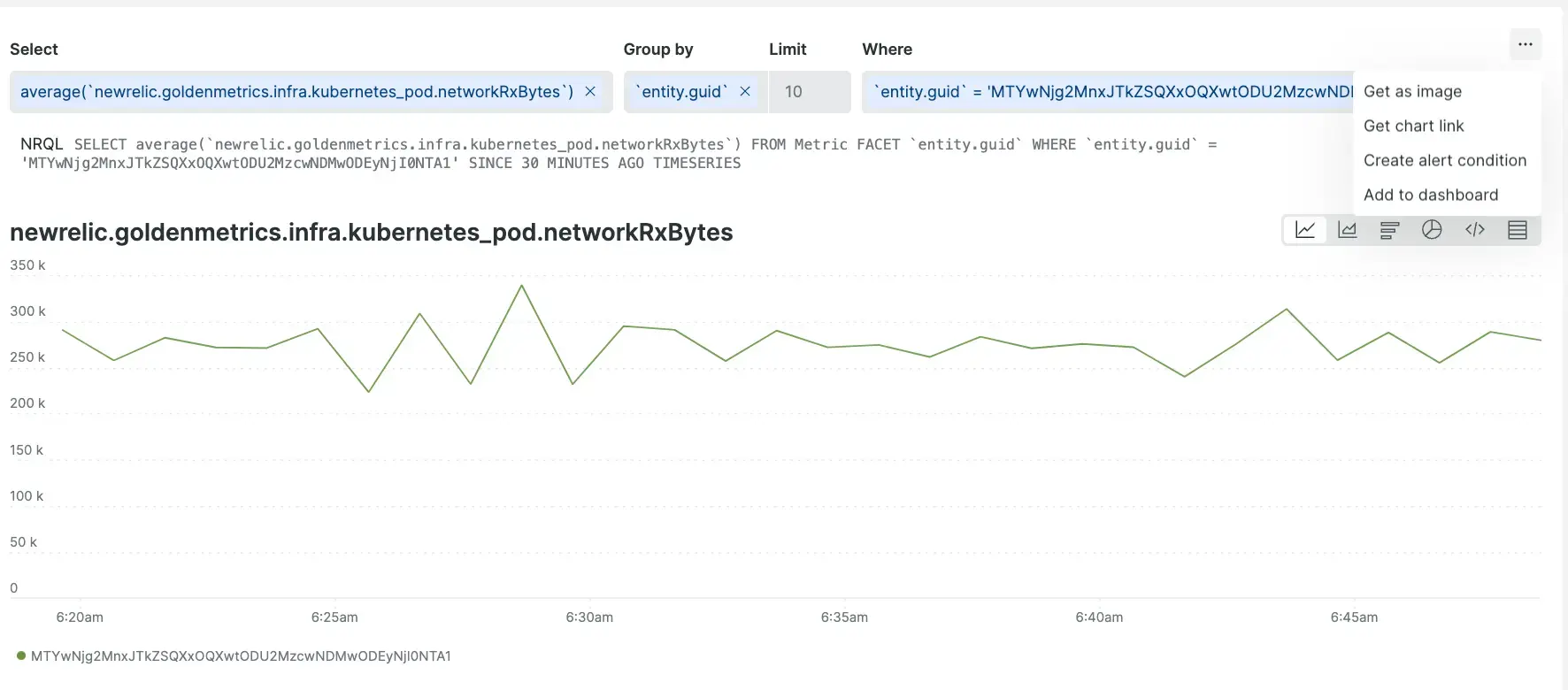 Share and export in the Metrics and events view