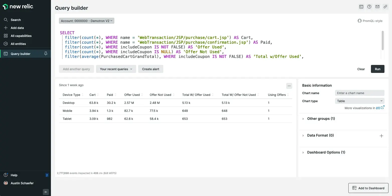 screenshot insights filter