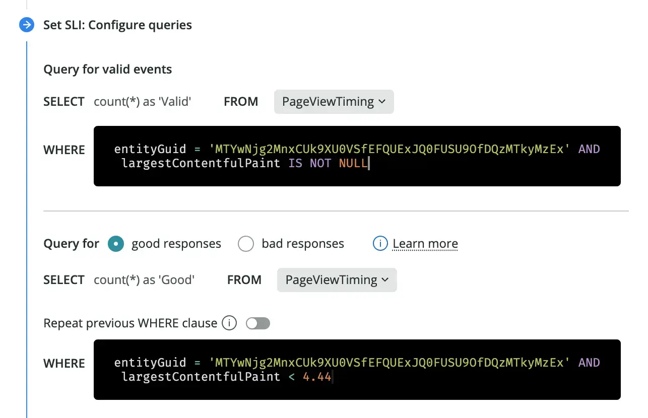 Improved service level setup flow