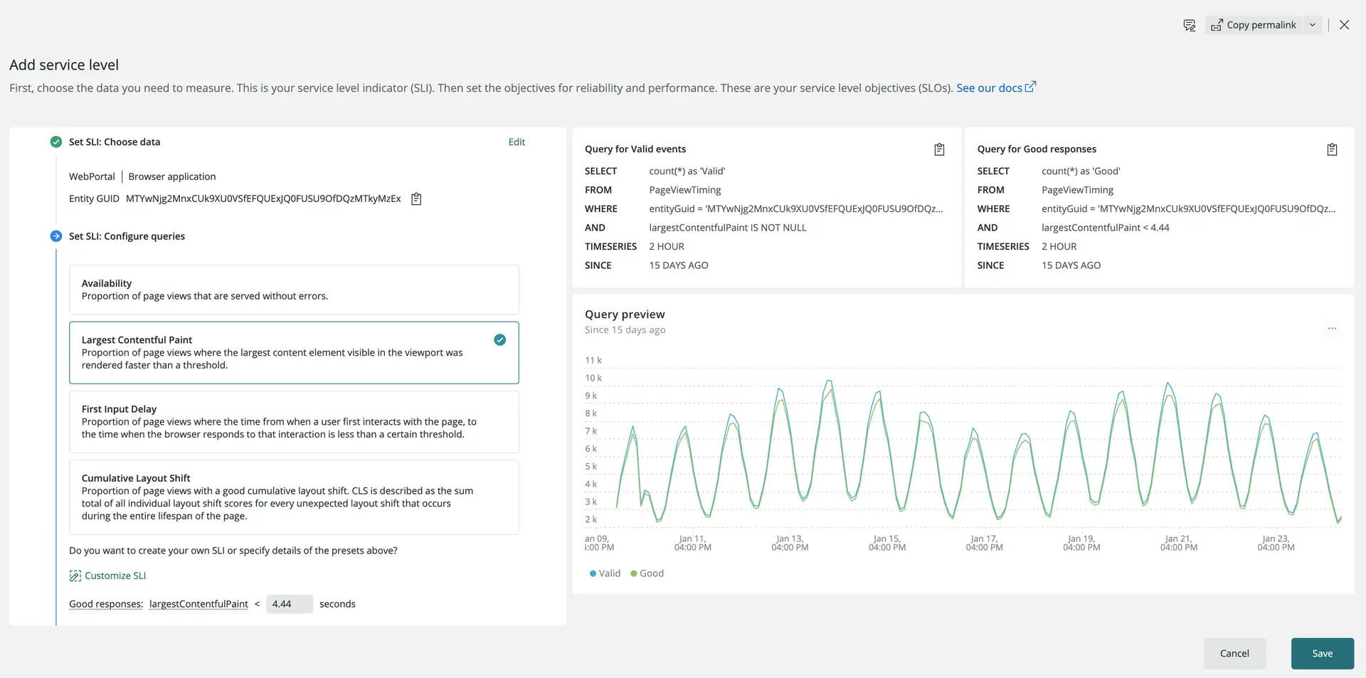 New suggested service levels