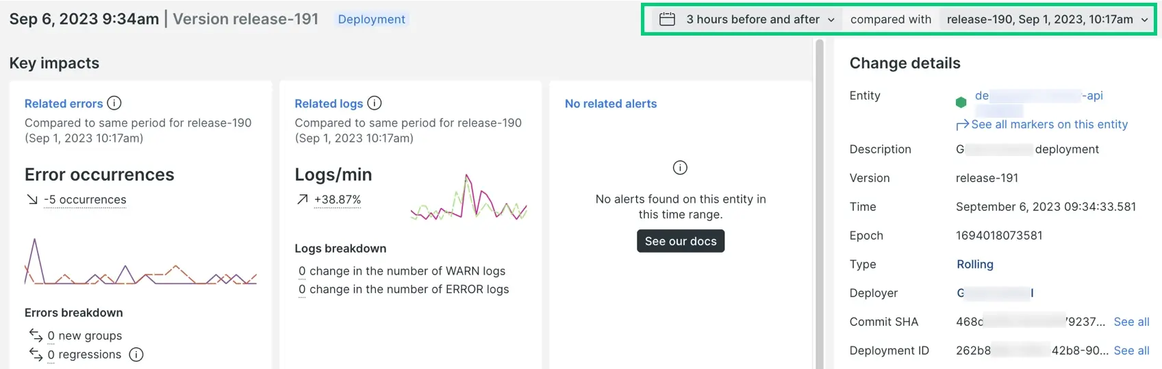 Screenshot showing comparison curves