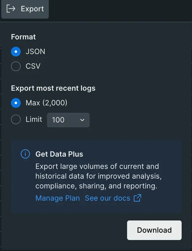 Export Logs