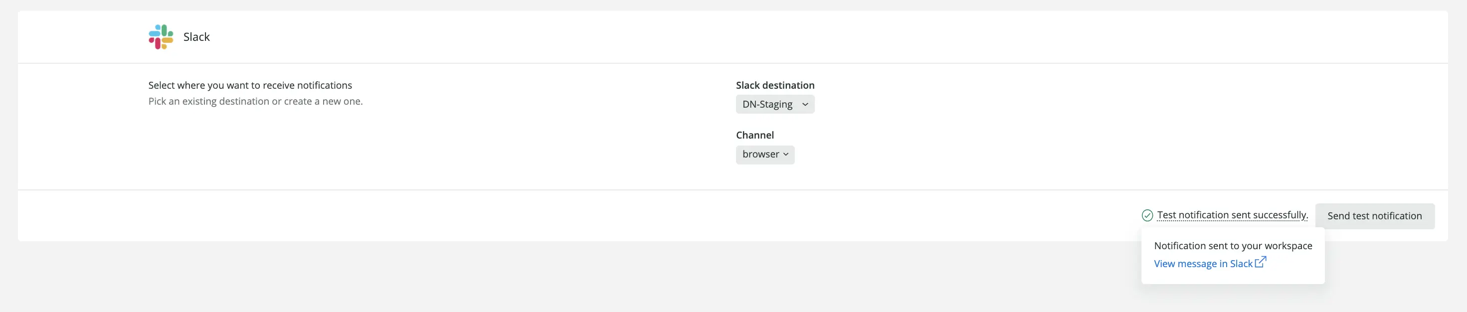A screenshot of the Slack settings.