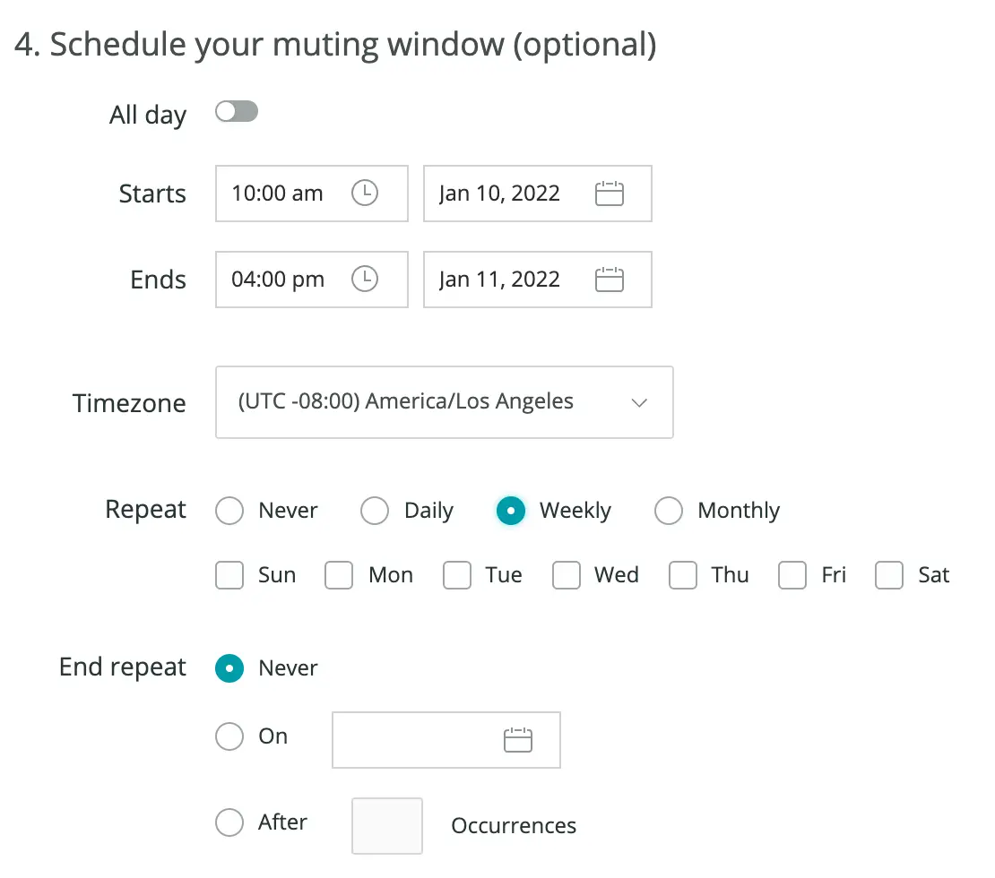 Schedule your muting window