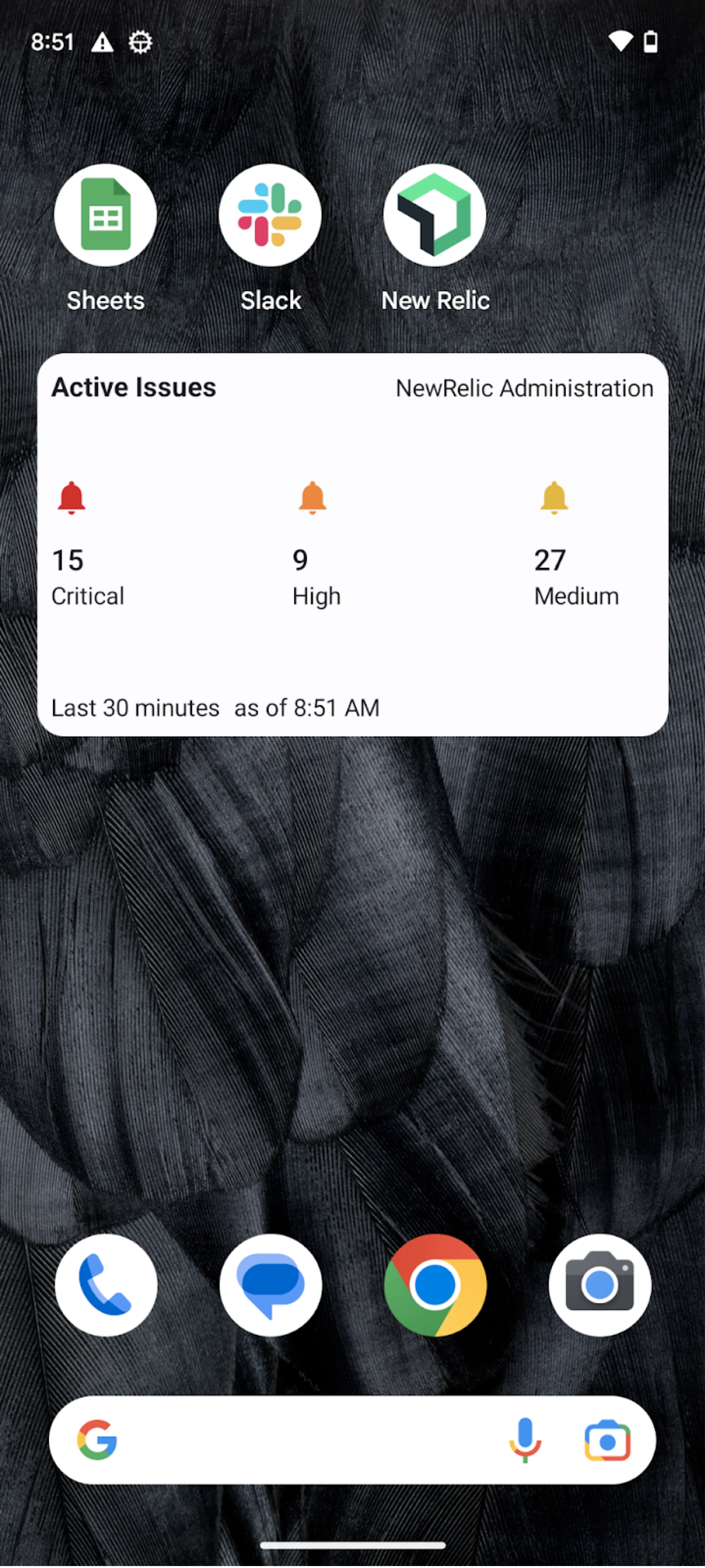 A screenshot of the issue counts widget