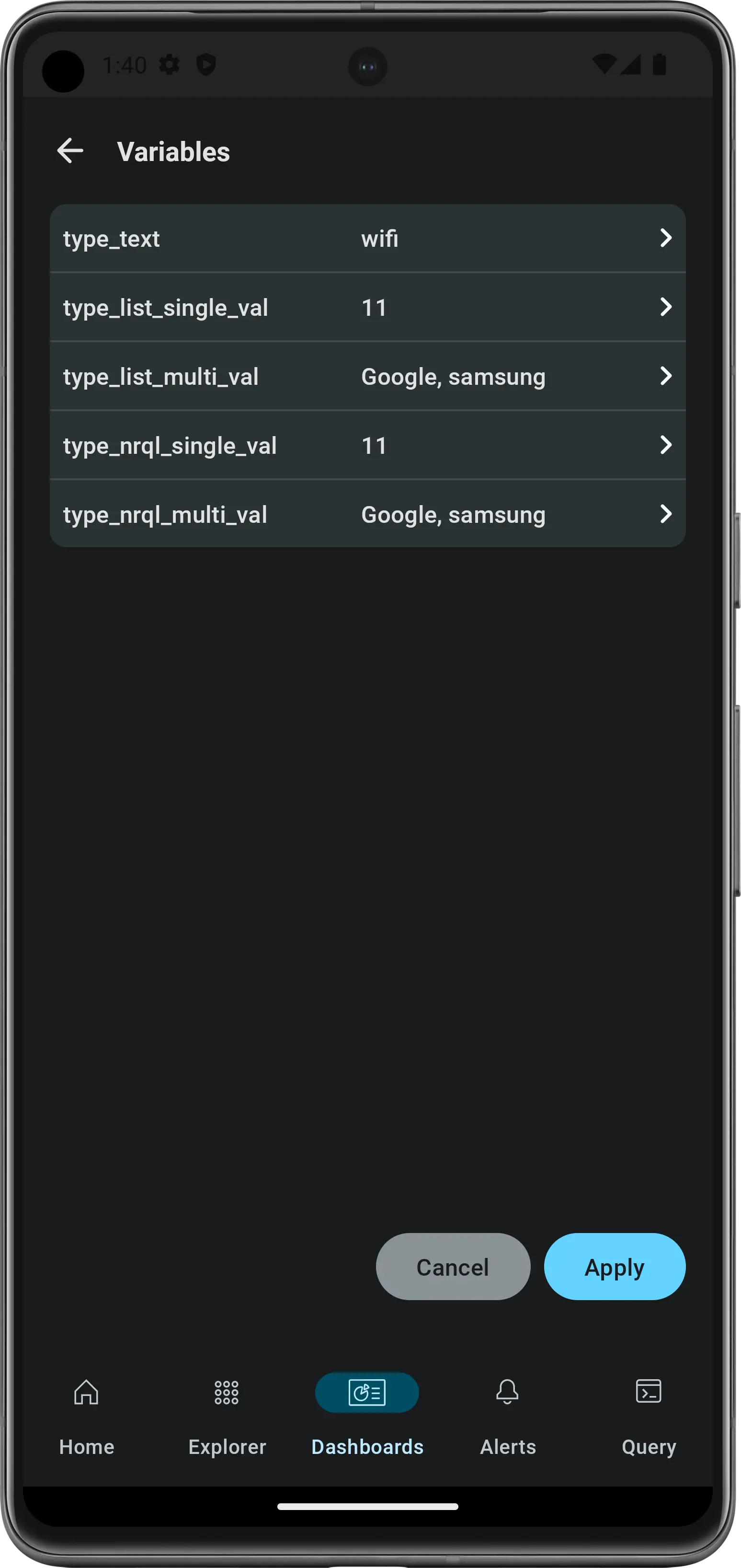 New Relic Android 5.2.2 Screenshot B