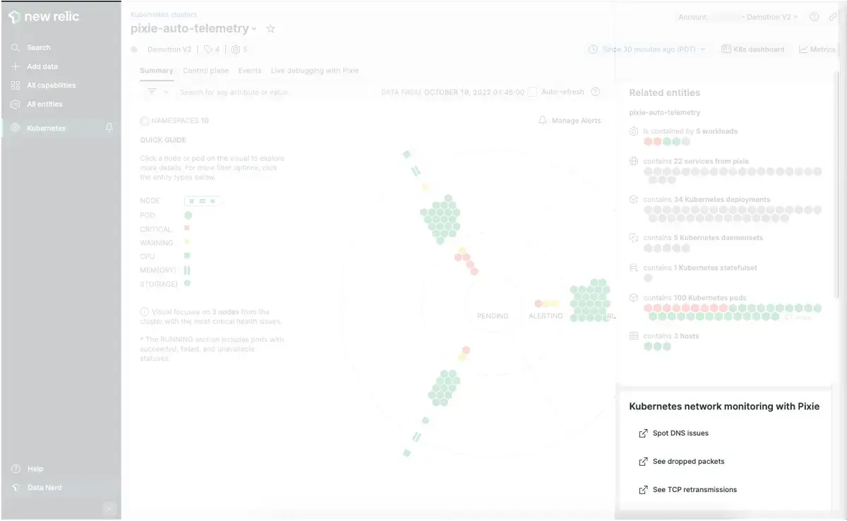 Kubernetes network monitoring with Pixie