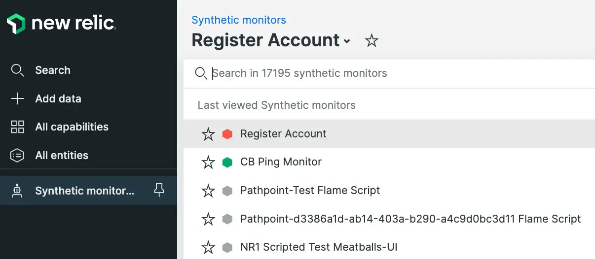 Switch synthetic monitor quickly